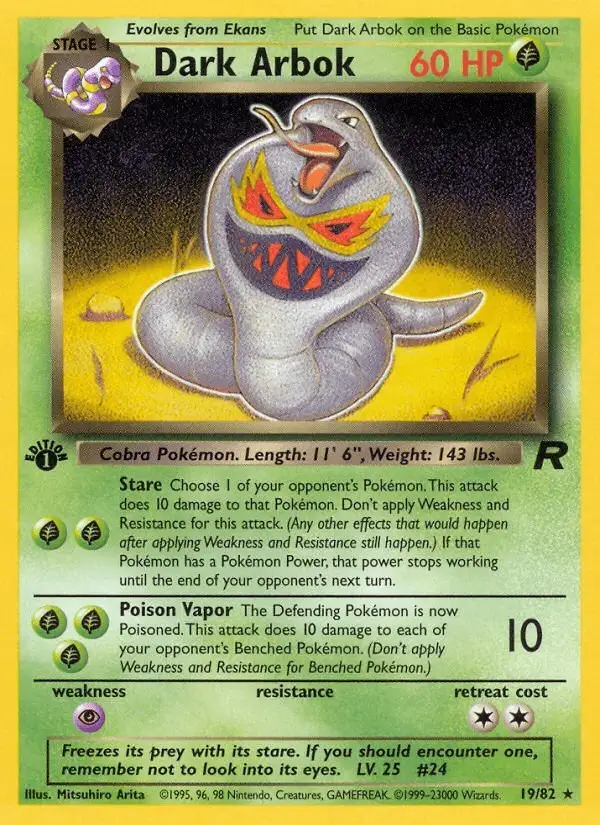 Dark Arbok #19 Team Rocket PSA 10