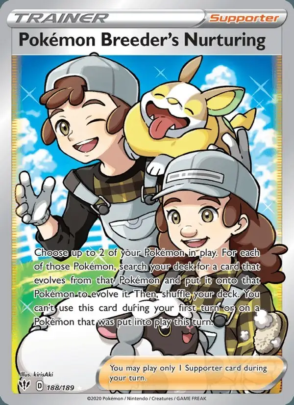 Pokémon Breeder's Nurturing #188 Darkness Ablaze PSA 10