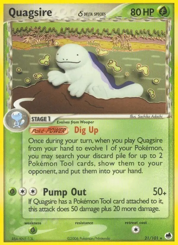 Quagsire δ #21 Dragon Frontiers PSA 10
