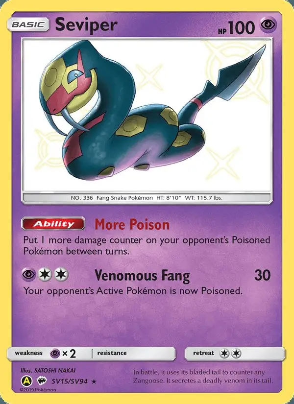 Seviper #SV15 Hidden Fates Shiny Vault PSA 10