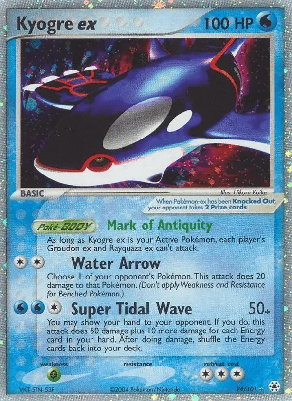 Kyogre ex #94 Hidden Legends PSA 10