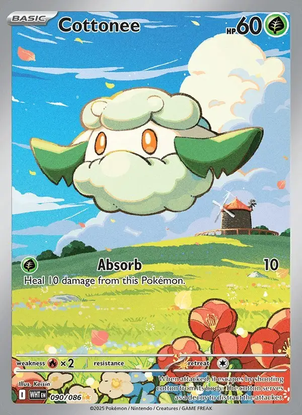 Cottonee #090 White Flare PSA 10