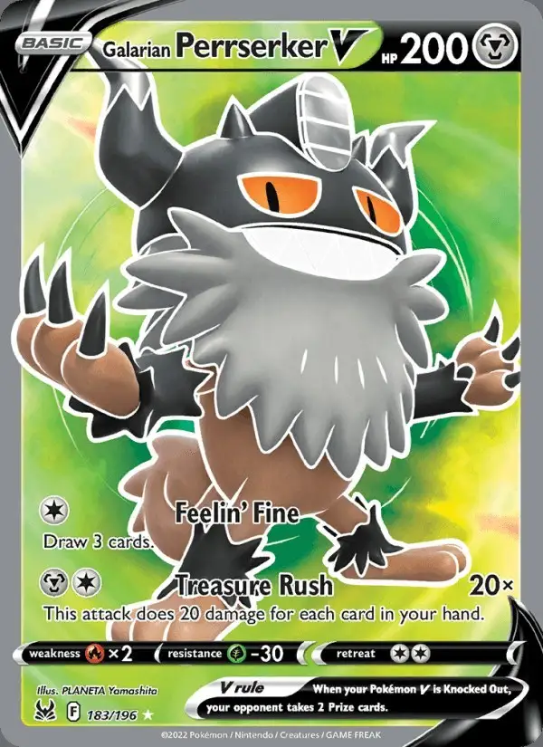 Galarian Perrserker V #183 Lost Origin PSA 10