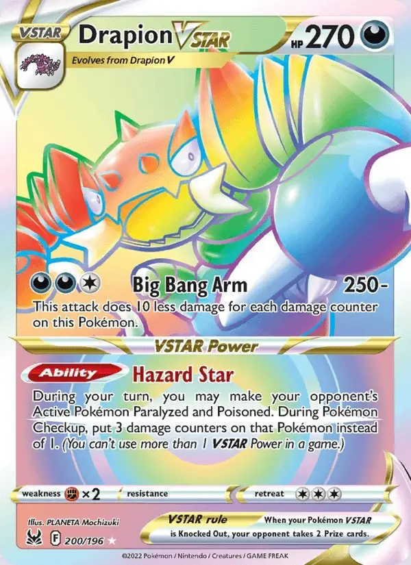 Drapion VSTAR #200 Lost Origin PSA 10