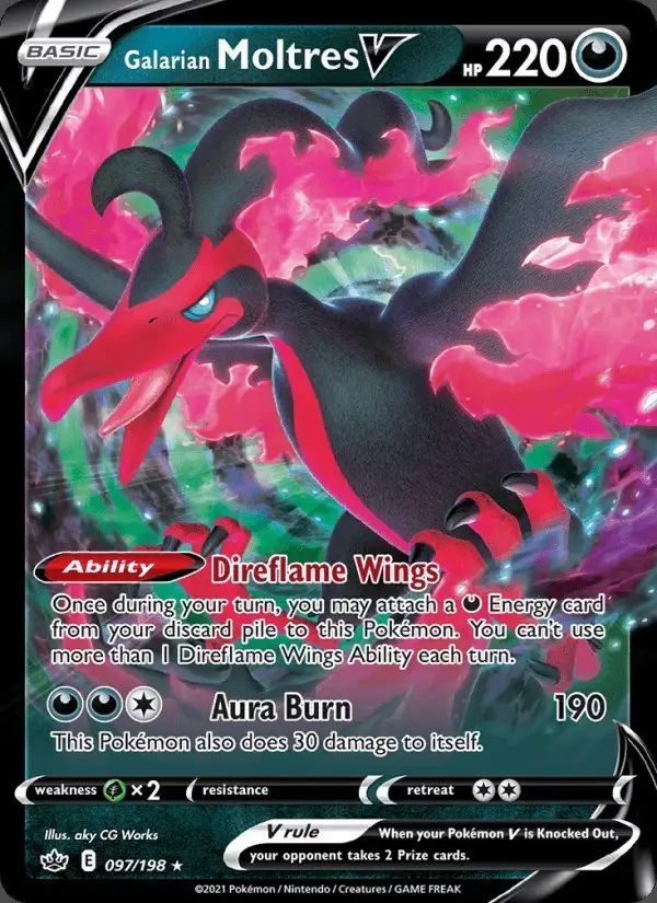 Galarian Moltres V #97 Chilling Reign PSA 10