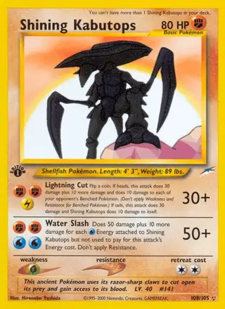 Shining Kabutops #108 Neo Destiny PSA 10