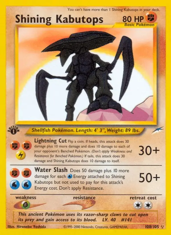 Shining Kabutops #108 Neo Destiny PSA 10