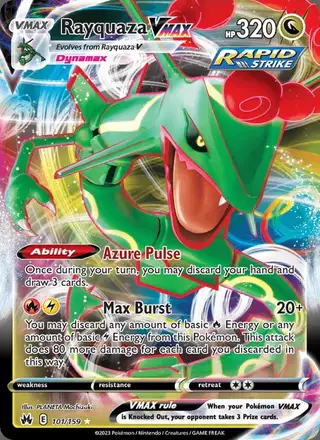 Rayquaza VMAX #101 Crown Zenith PSA 10