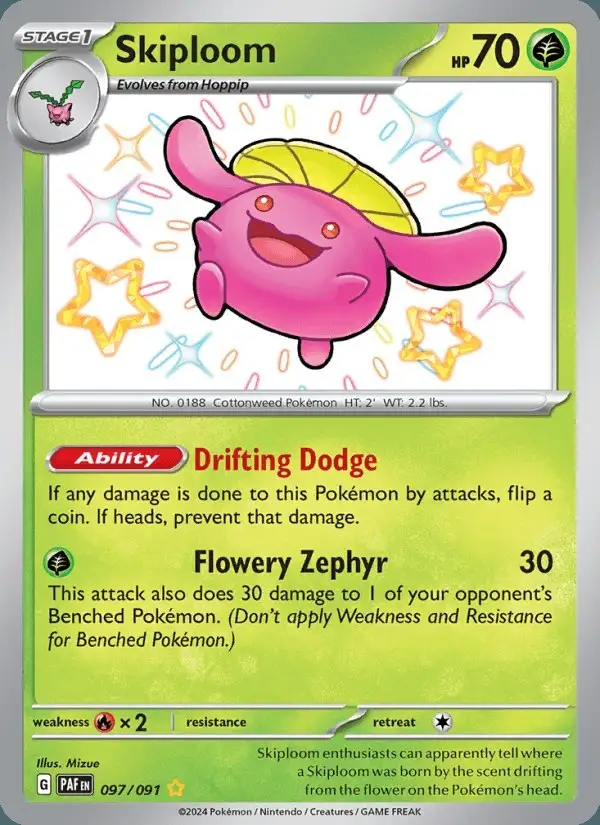 Skiploom #097 Paldean Fates PSA 10