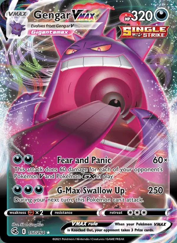 Gengar VMAX #157 Fusion Strike PSA 10