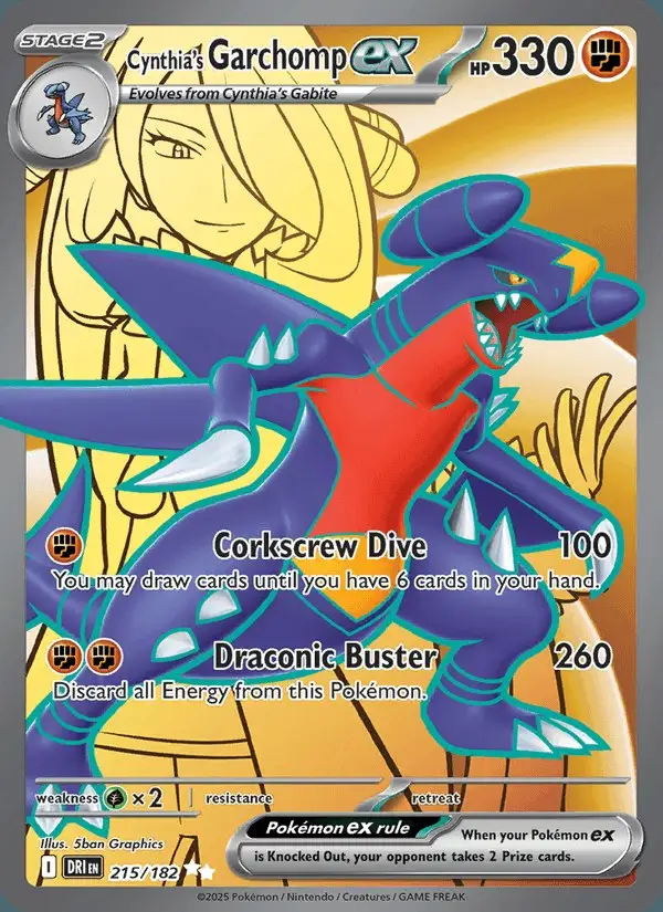 Cynthia's Garchomp ex #215 Destined Rivals PSA 10