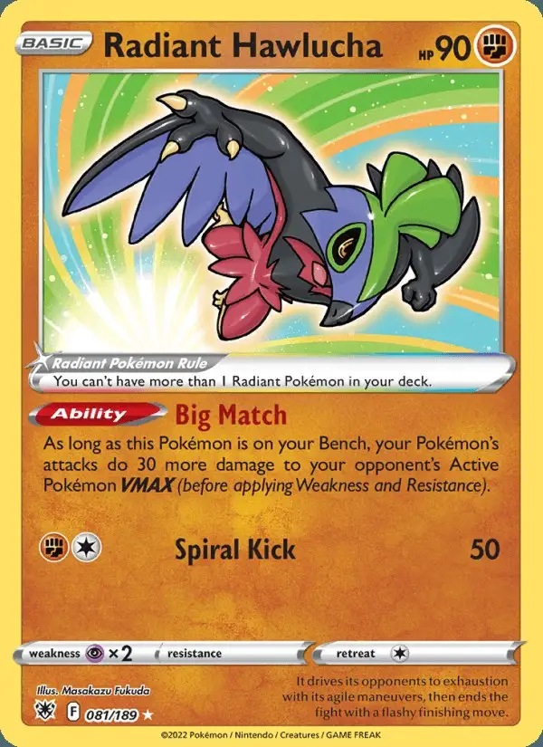 Radiant Hawlucha #081 Astral Radiance PSA 10