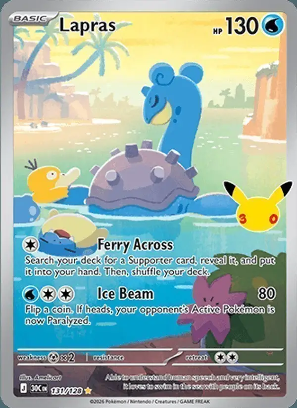 Lapras #131 30th Celebration PSA 10