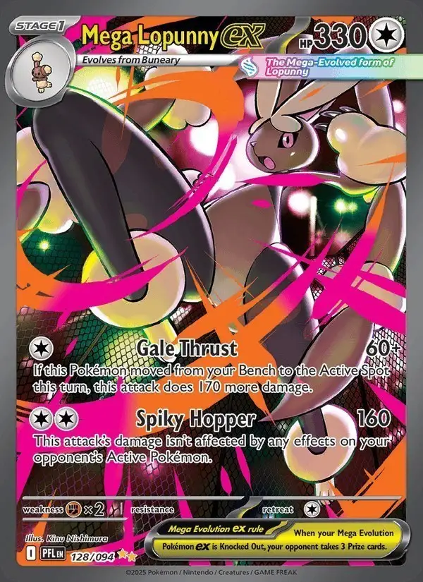 Mega Lopunny ex #128 Phantasmal Flames PSA 10