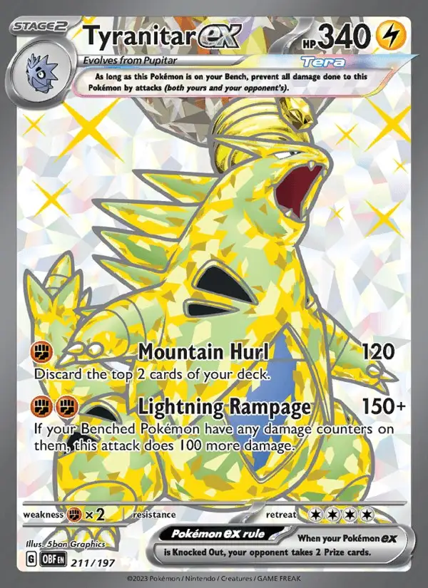Tyranitar ex #211 Obsidian Flames PSA 10