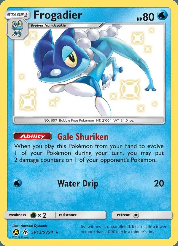 Frogadier #SV12 Hidden Fates Shiny Vault PSA 10
