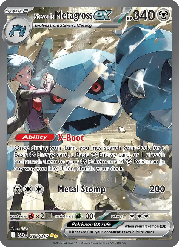 Steven's Metagross ex #289 Ascended Heroes PSA 10