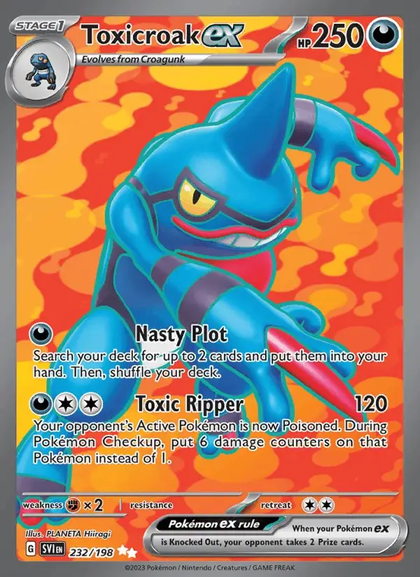 Toxicroak ex #232 Scarlet & Violet PSA 10