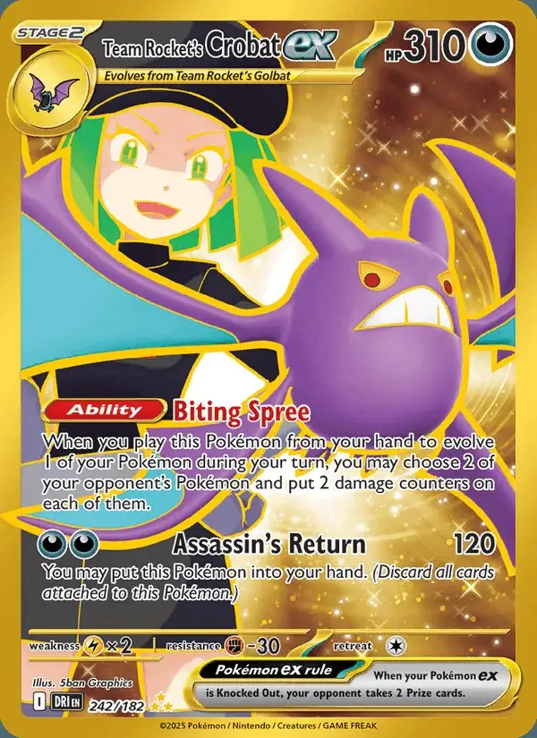 Team Rocket's Crobat ex #242 Destined Rivals PSA 10