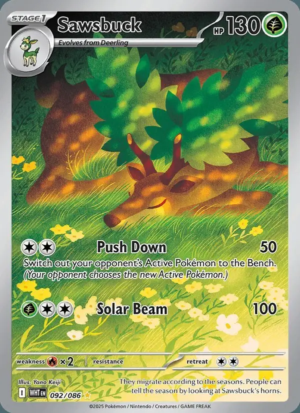 Sawsbuck #092 White Flare PSA 10