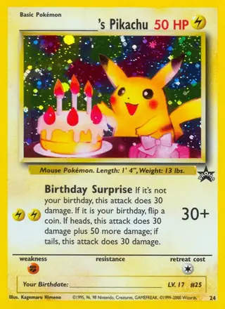 ___________'s Pikachu #24 Wizards Black Star Promos PSA 10
