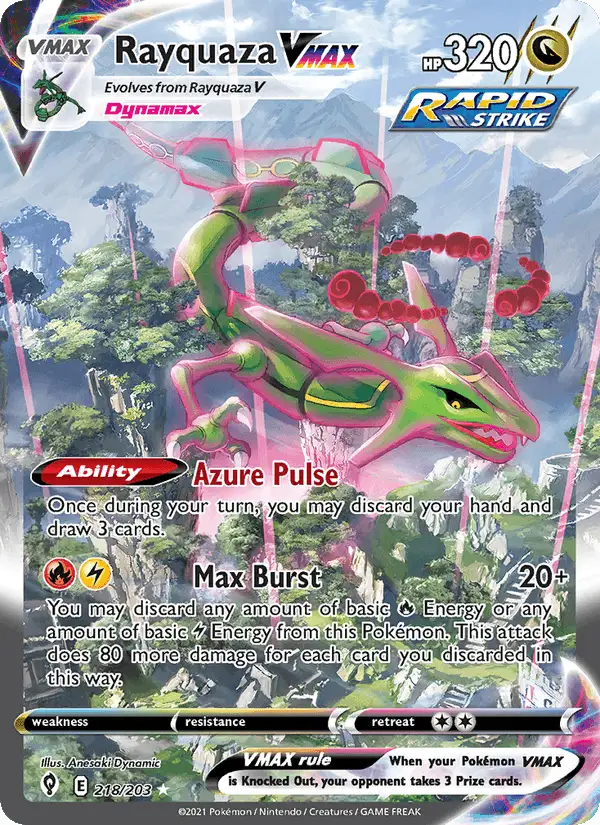 Rayquaza VMAX (Full Art) #218 Evolving Skies PSA 10