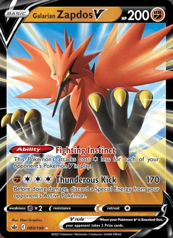 Galarian Zapdos V #80 Chilling Reign PSA 10