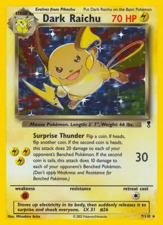 Dark Raichu #7 Legendary Collection PSA 10