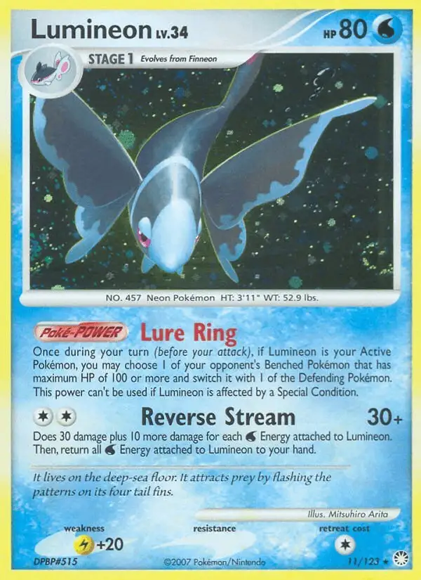 Lumineon #11 Mysterious Treasures PSA 10