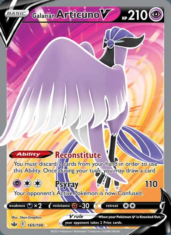 Galarian Articuno V #169 Chilling Reign PSA 10