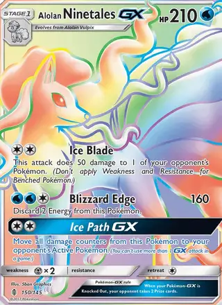 Alolan Ninetales GX #150 Guardians Rising PSA 10