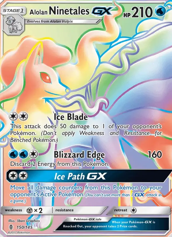 Alolan Ninetales GX #150 Guardians Rising PSA 10