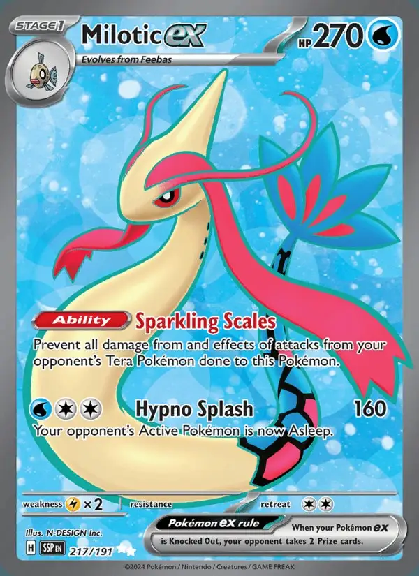 Milotic ex #217 Surging Sparks PSA 10