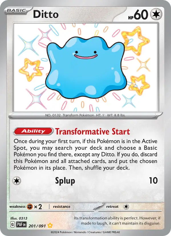 Ditto #201 Paldean Fates PSA 10