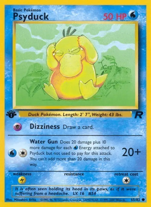 Psyduck #65 Team Rocket PSA 10