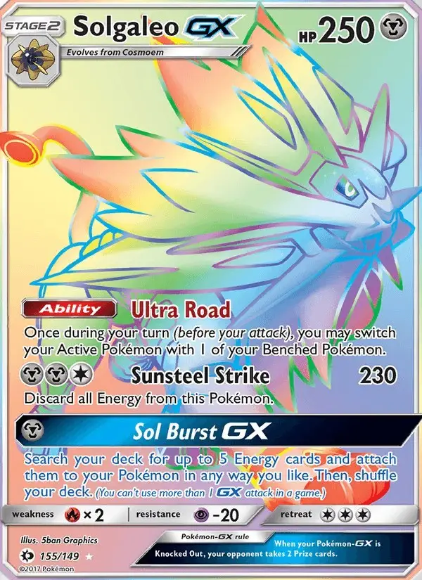 Solgaleo GX #155 Sun & Moon PSA 10