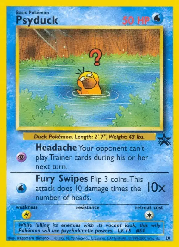 Psyduck #20 Wizards Black Star Promos PSA 10