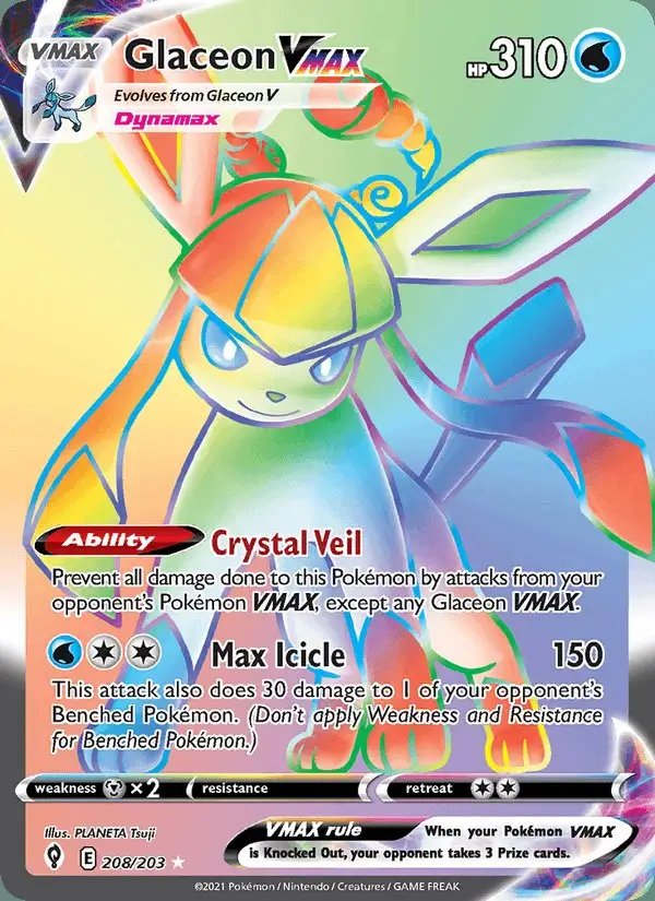 Glaceon VMAX #208 Evolving Skies PSA 10