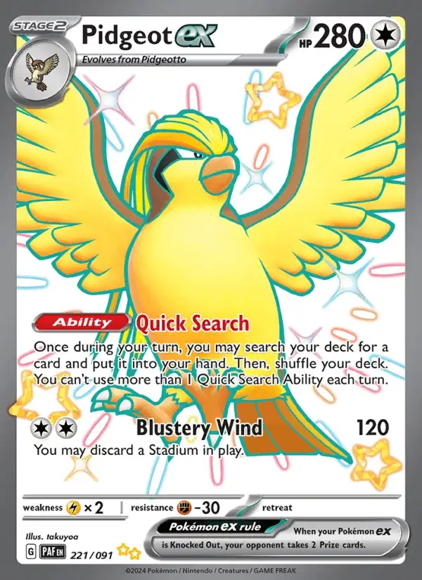 Pidgeot ex #221 Paldean Fates PSA 10