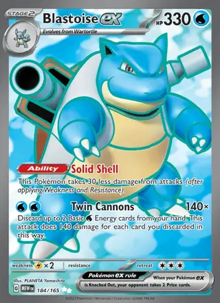 Blastoise ex #184 151 PSA 10