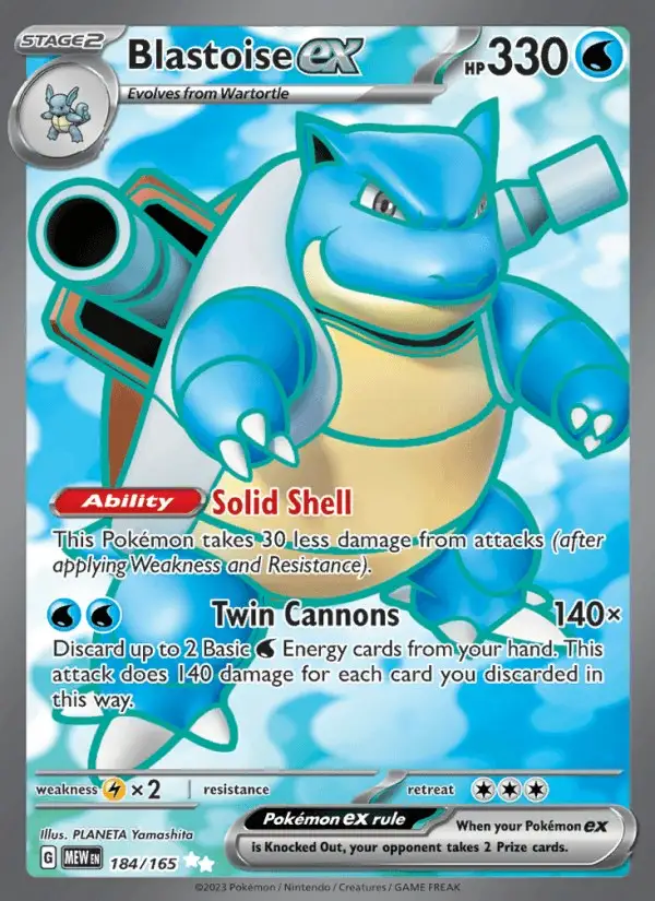 Blastoise ex #184 151 PSA 10