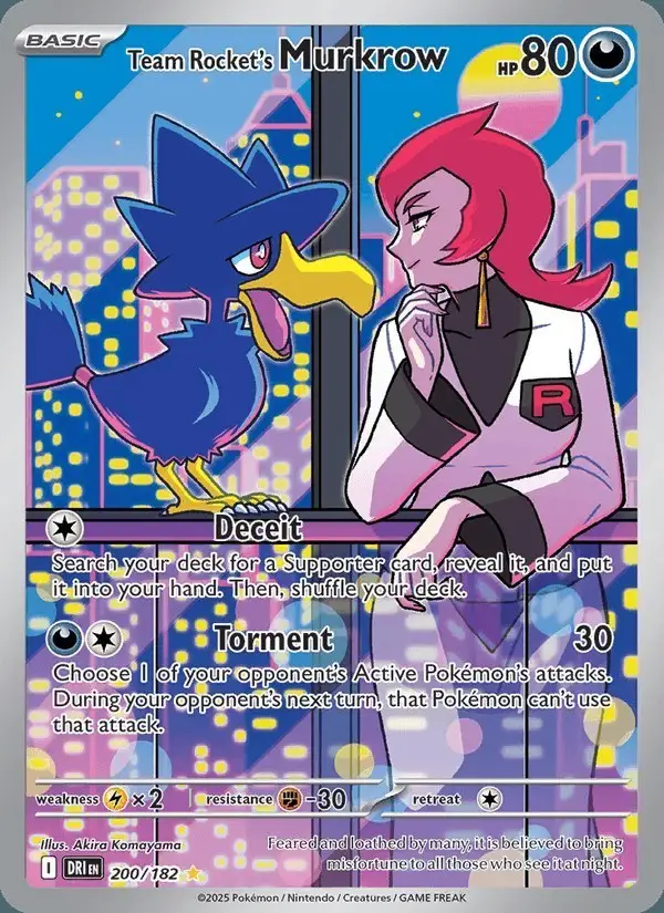 Team Rocket's Murkrow #200 Destined Rivals PSA 10