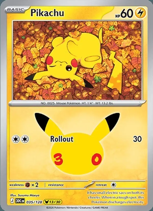 Pikachu #035 30th Celebration PSA 10