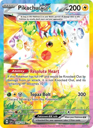 Pikachu ex #238 Surging Sparks PSA 10