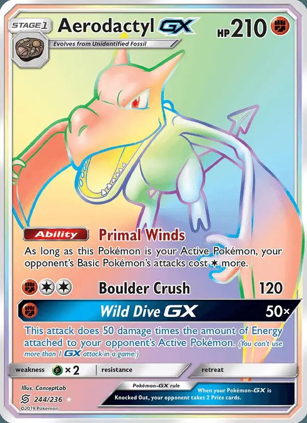 Aerodactyl GX #244 Unified Minds PSA 10