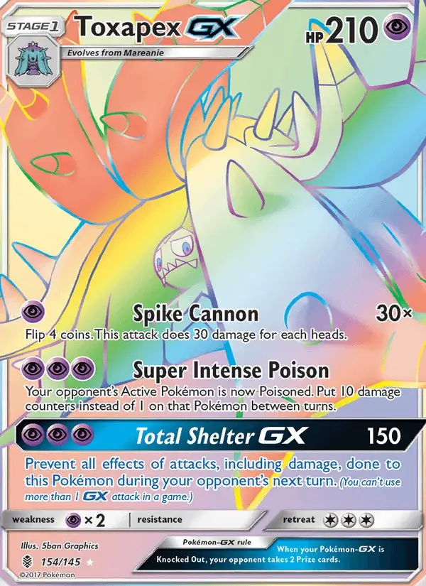 Toxapex GX #154 Guardians Rising PSA 10
