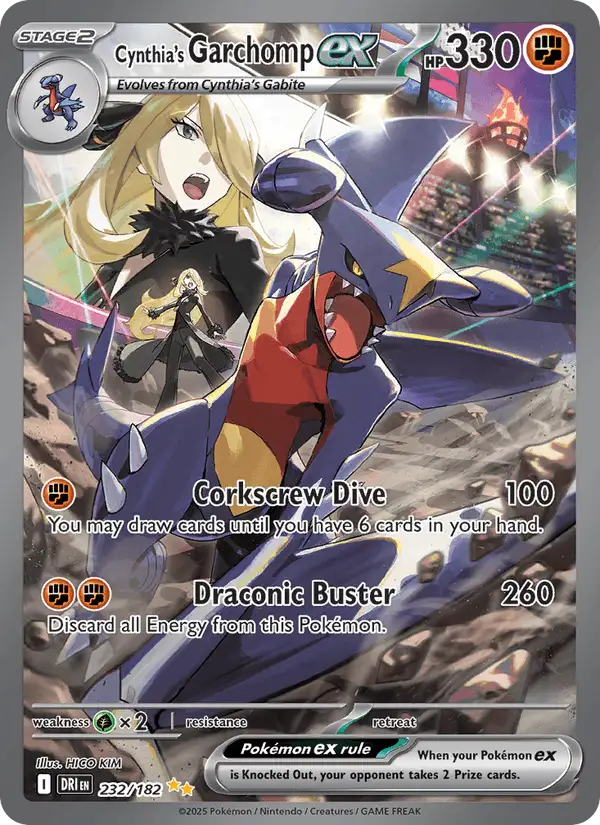 Cynthia's Garchomp ex #232 Destined Rivals PSA 10