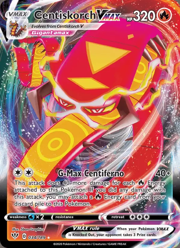 Centiskorch VMAX #34 Darkness Ablaze PSA 10