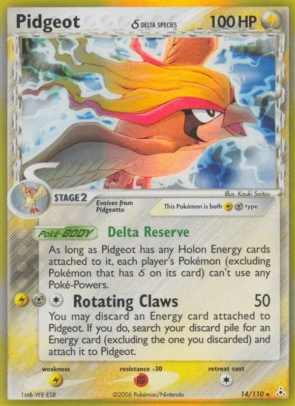Pidgeot δ #14 Holon Phantoms PSA 10