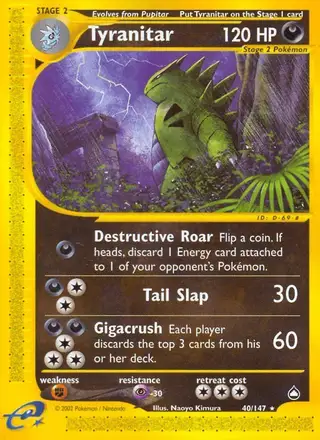Tyranitar #40 Aquapolis PSA 10